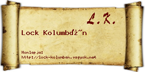 Lock Kolumbán névjegykártya
